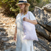 Quartz rose linen canvas bags designed and made for long, comfortable and sustainable use. Whether you're going to the beach, planning a visit to the organic market, or taking your baked cake to friends, our linen bag is always perfect for you.