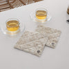 Natural Linen Square Coasters Set