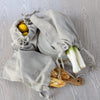 The bread bag is designed to be tied with a drawstring, which also helps to preserve all the good qualities of the bread.