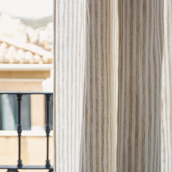 Our striped linen curtains are designed and made to give your home unique and timeless charm. Linen curtains would complement interiors from minimalistic, Scandinavian or modern Mediterranean or classical style.