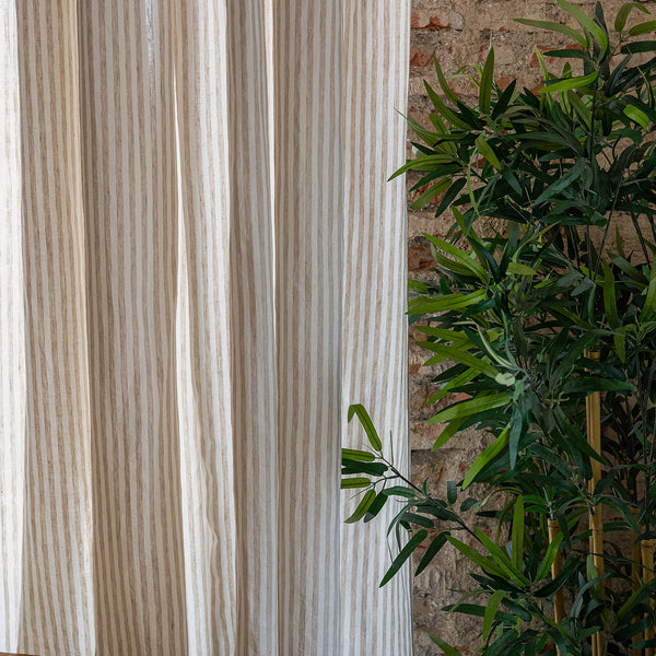 Our striped linen curtains are designed and made to give your home unique and timeless charm. Linen curtains would complement interiors from minimalistic, Scandinavian or modern Mediterranean or classical style.