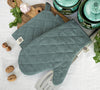 Crafted with care, these teal blue linen oven mitten sets are the perfect companions for your culinary adventures.
