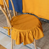 Our amber yellow linen ruffled chair slipcovers offer both practicality and aesthetic appeal. The covers will protect dining chairs from spills and stains, also enhance the visual appeal of your space with their timeless natural style. Slipcovers will simply change your chairs appearance and provide an elegant solution.