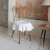 Our antique white linen ruffled chair slipcovers offer both practicality and aesthetic appeal. The covers will protect dining chairs from spills and stains, also enhance the visual appeal of your space with their timeless natural style. Slipcovers will simply change your chairs' appearance and provide an elegant solution.