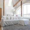 Our Antique White linen couch covers made for sectional sofas to protect your couch from the spots on the daily basis or if you feel that the couch needs a new look in the room.