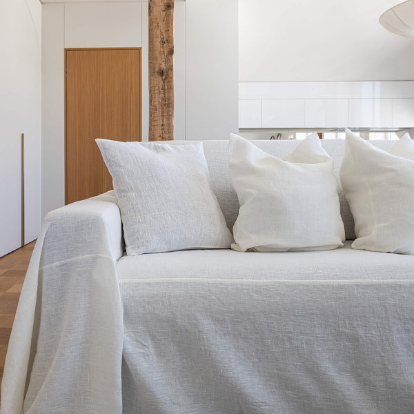 Our Antique White linen couch covers made for sectional sofas to protect your couch from the spots on the daily basis or if you feel that the couch needs a new look in the room.