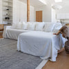 Our Antique White linen couch covers made for sectional sofas to protect your couch from the spots on the daily basis or if you feel that the couch needs a new look in the room.