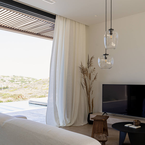 Our Antique white linen curtains are designed and made to give your home unique and timeless charm. Linen curtains would complement interiors from minimalistic, Scandinavian or modern Mediterranean or classical style.