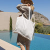 Antique white linen tote bags designed and made for long, comfortable and sustainable use.