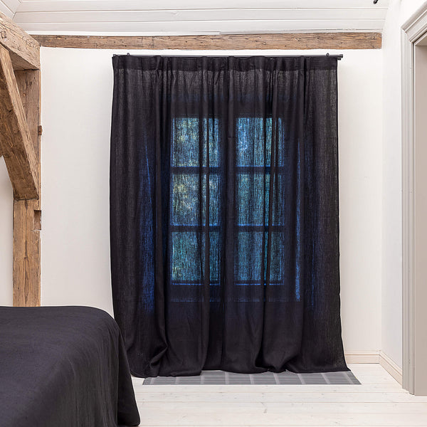 Our black linen curtains are designed and made to give your home unique and timeless charm. Linen curtains would complement interiors from minimalistic, Scandinavian or modern to Mediterranean or classical style.