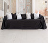 BLACK heavier weight linen couch cover. Jet black linen slipcover.
