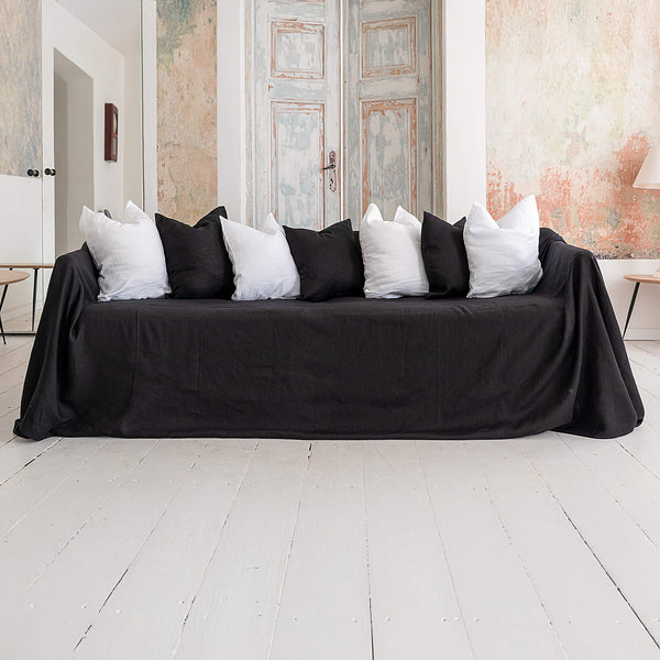 Choosing black colour for your sofa not only offers protection but also brings a timeless elegance, natural linen covers can enhance the aesthetic of your living space while ensuring long-lasting protection for your furniture.