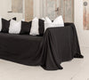 BLACK heavier weight linen couch cover. Jet black linen slipcover.