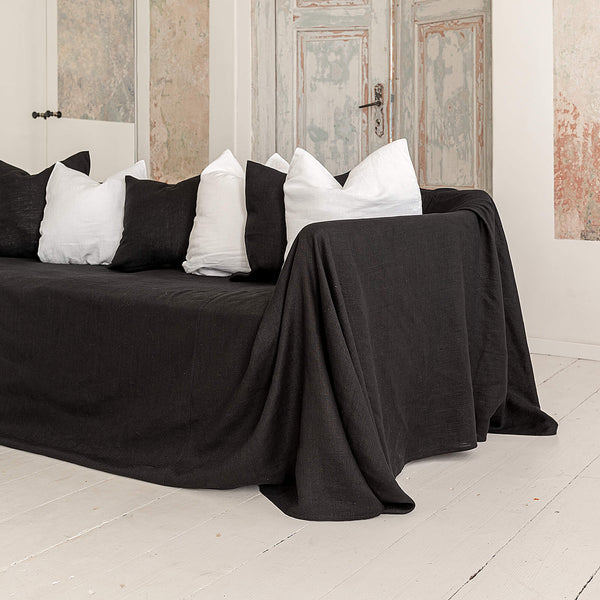 Choosing black colour for your sofa not only offers protection but also brings a timeless elegance, natural linen covers can enhance the aesthetic of your living space while ensuring long-lasting protection for your furniture.