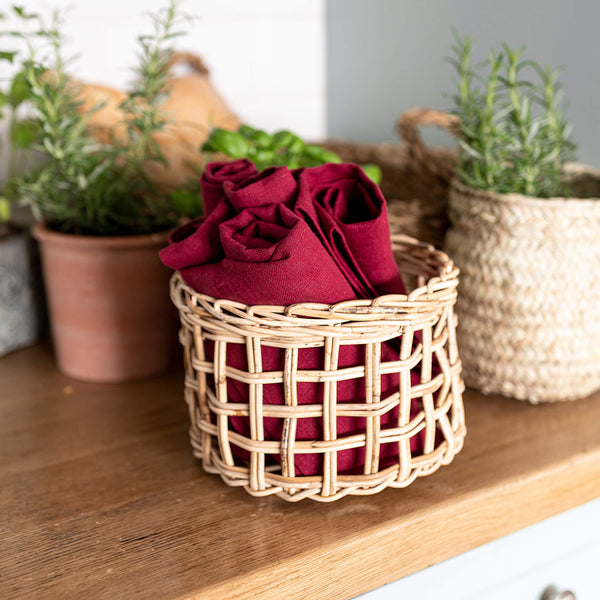Introducing our burgundy red linen napkins set, designed to elevate your dining experience with a touch of warmth and charm. Crafted with care, these napkins are the perfect companions for your culinary adventures.
