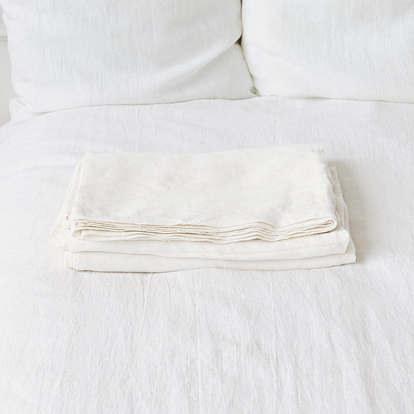 Introducing our luxurious optical white linen flat sheet, crafted to elevate the comfort and aesthetics of your bedroom.Made from high-quality linen, renowned for its softness and breathability, these sheets promise to redefine your sleeping experience.