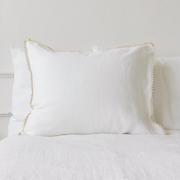 Our bright white linen pillowcases will add a touch of elegance and style to your bedroom.