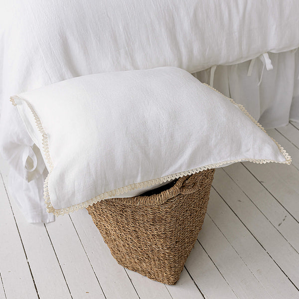 Our bright white linen pillowcases will add a touch of elegance and style to your bedroom.