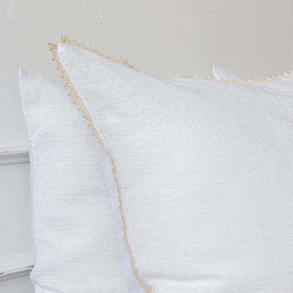 Our bright white linen pillowcases will add a touch of elegance and style to your bedroom.