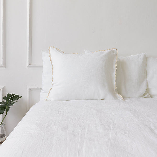 Our bright white linen pillowcases will add a touch of elegance and style to your bedroom.
