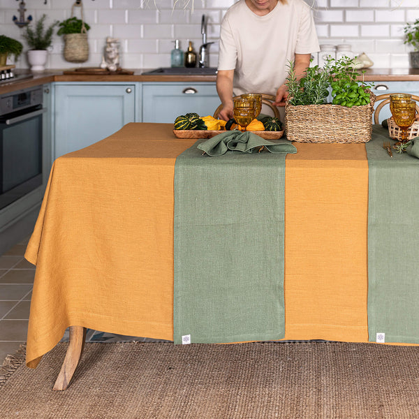 Cinnamon linen tablecloth would give your dining area a new character and style. Our linen tablecloths are made from the highest quality European linen and are designed for a long lasting.