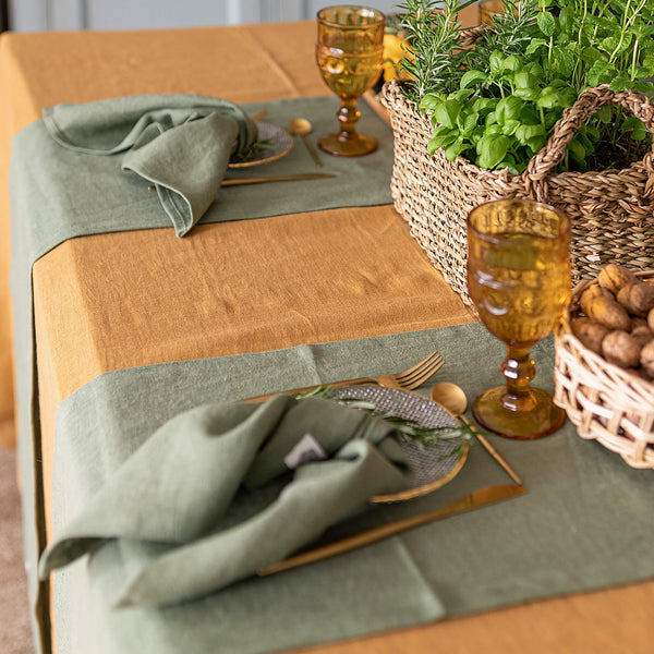 Cinnamon linen tablecloth would give your dining area a new character and style. Our linen tablecloths are made from the highest quality European linen and are designed for a long lasting.