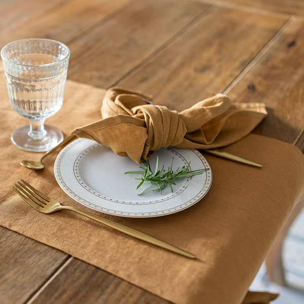 Introducing our dusty mustard linen napkins set, designed to elevate your dining experience with a touch of warmth and charm. Crafted with care, these napkins are the perfect companions for your culinary adventures.