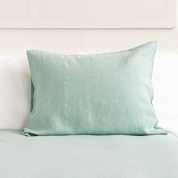 That little detail could be our duck egg blue linen throw pillow. Linen pillows would fit interiors from minimalist to classic, from Scandinavian to country style.