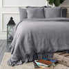 Our linen charcoal grey duvet cover with ruffles has an unmistakable classic French rustic style and a timeless design that never gets old and is always relevant. This cover allows you to enjoy all the best qualities of natural linen.