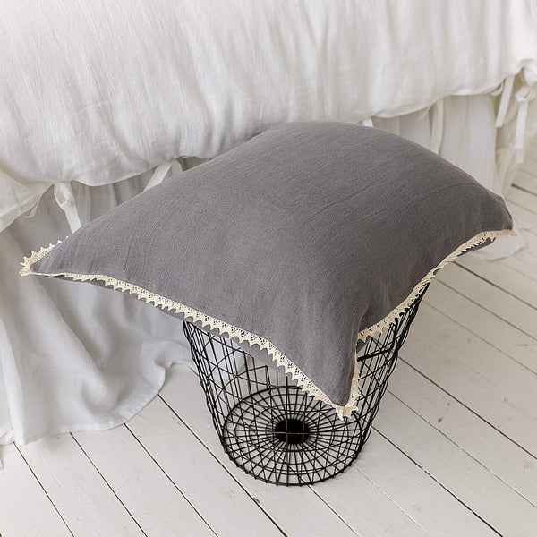 Our charcoal grey linen pillowcases will add a touch of elegance and style to your bedroom.