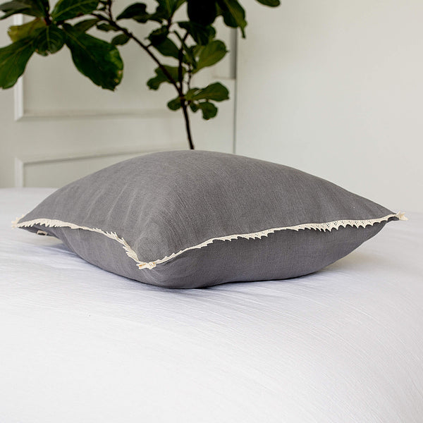 Our charcoal grey linen pillowcases will add a touch of elegance and style to your bedroom.