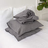 Charcoal grey linen sheets will grant luxurious comfort and will give your bed new elegant look.Crafted to elevate your sleeping experience, each set includes soft fitted sheet, a flat sheet and two pillowcases.
