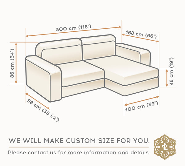 Antique White Linen Sectional Couch Cover