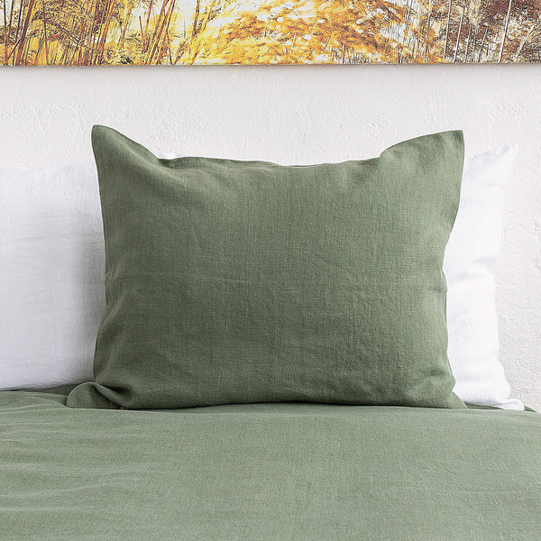 Sometimes it takes just a small detail to make a home interior complete, perfect and unique. And that little detail could be our moss green linen pillow sham with zipper.