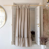 Our tie top natural unbleached linen curtains with ruffles are designed and made to give your home unique and timeless charm. Linen curtains would complement interiors from minimalistic, Scandinavian or modern to Mediterranean or classical style.