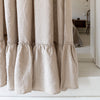 Our tie top natural unbleached linen curtains with ruffles are designed and made to give your home unique and timeless charm. Linen curtains would complement interiors from minimalistic, Scandinavian or modern to Mediterranean or classical style.