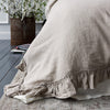 Our unbleached linen duvet cover with ruffles has an unmistakable classic French rustic style and a timeless design that never gets old and is always relevant. This cover allows you to enjoy all the best qualities of natural linen: excellent air permeability and thermoregulatory properties.