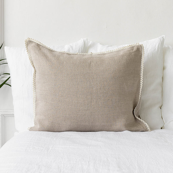 Our natural unbleached linen pillows will add a touch of elegance and style to your bedroom.