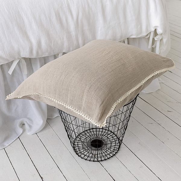 Our natural unbleached linen pillows will add a touch of elegance and style to your bedroom.