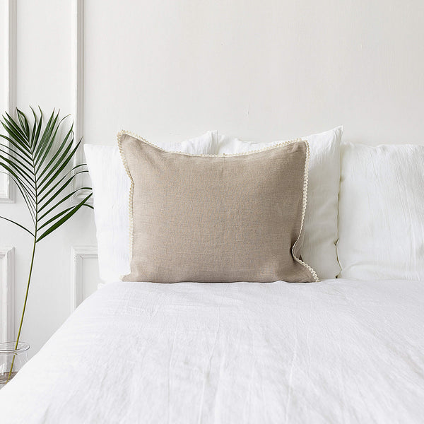 Our natural unbleached linen pillows will add a touch of elegance and style to your bedroom.