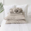 Crafted from premium-quality natural linen, each set includes a sumptuously soft fitted sheet, a generously sized flat sheet, and two pillowcases of your preference, allowing you to tailor your bedding to your personal taste.