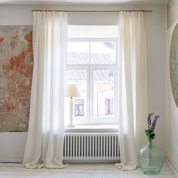 Our off white linen curtains are designed and made to give your home a unique and timeless charm. Linen curtains in neutral palette would compliment interiors from minimalistic, industrial type or Scandinavian to bohemian or classic style.