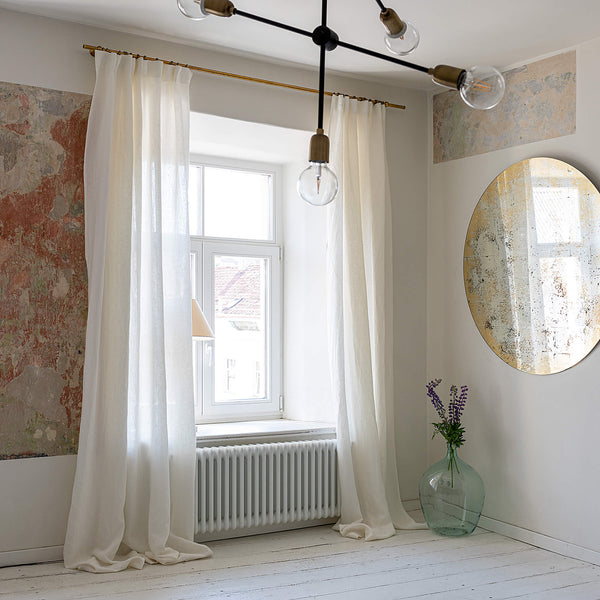 Our off white linen curtains are designed and made to give your home a unique and timeless charm. Linen curtains in neutral palette would compliment interiors from minimalistic, industrial type or Scandinavian to bohemian or classic style.