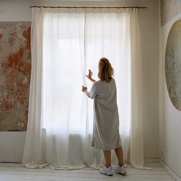 Our off white linen curtains are designed and made to give your home a unique and timeless charm. Linen curtains in neutral palette would compliment interiors from minimalistic, industrial type or Scandinavian to bohemian or classic style.