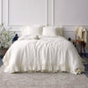 Our off white linen duvet cover with ruffles has an unmistakable classic French rustic style and a timeless design that never gets old and is always relevant. The natural linen fabric is hard-wearing and lasts for many years, so this cover will delight you for a long time and add an irreplaceable natural charm to your home.