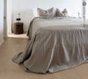 Rustic unbleached linen bedspread has been carefully designed to suit a wide range of interior styles and blend perfectly in both classic and contemporary home spaces.