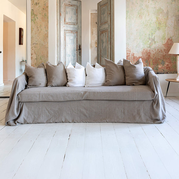 Discover the perfect balance of functionality and elegance with our rustic unbleached couch cover today. Designed to shield your couch from daily spills and stains or pets, these covers offer both practicality and elegance.