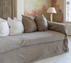 Rustic Unbleached Linen Couch Cover