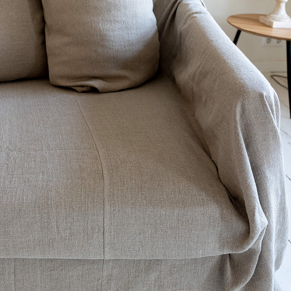 Discover the perfect balance of functionality and elegance with our rustic unbleached couch cover today. Designed to shield your couch from daily spills and stains or pets, these covers offer both practicality and elegance.