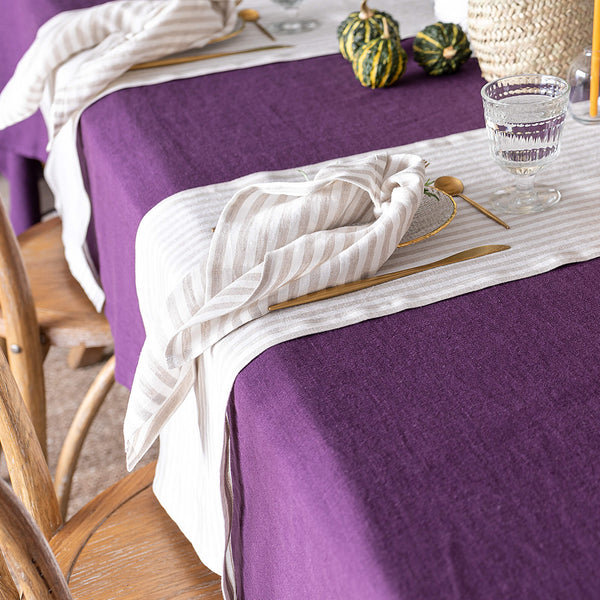 Introducing our striped linen napkins set, designed to elevate your dining experience with a touch of warmth and charm. Crafted with care, these napkins are the perfect companions for your culinary adventures.